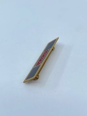 Vintage Revlon Pin Brooch Rectangle Black and Red Enamel Gold Tone