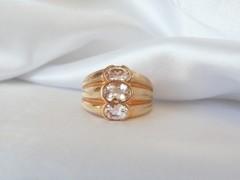 Sterling Silver 925 Gold on Natural Irradiated Morganite Ring Size 9