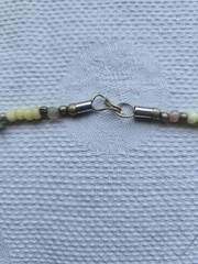 Vintage Stone And Carved Bovine Bone Beaded Necklace 32″