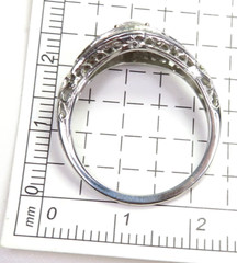 Antique 3 Diamond Filigree Engagement 14K-18KW Gold Ring Size 9 UK-R1/2 EGL USA