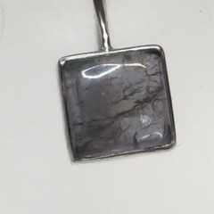 Sterling Amethyst Gemstone Square Cabochon Kidney Wire Vtg earrings 925 Nepal