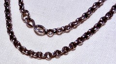 Antique Victorian Sterling Silver ROLO or BELCHER Necklace Chain ~ 29 1/2″