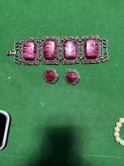 Vintage Bracelet And Clip On Earrings Set