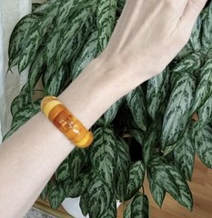 老琥珀 NATURAL BALTIC OLD AMBER EGG BUTTERSCOTCH YOLK Bracelet Vintage 24 GR