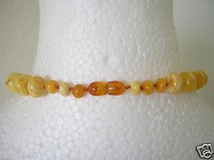 Amber Necklace Lentil Butterscotch Egg Yolk White Natural Amber 25.5 G/39 Cm