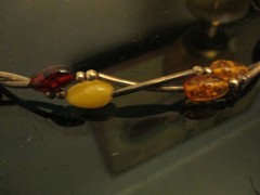 Modern Sterling Silver Multicolor Amber Twisted 2 Strand 18″ Necklace Signed AP