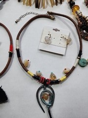 35x Vtg-Now Chunky Mixed Jewelry Lot – Wood Bone Stones Tribal Necklace Earrings