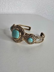 Vintage Studio Barse Turquoise Trifecta Bronze Cuff – Women’s Jewelry