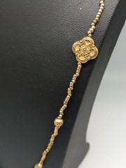 1970 NAPIER 36 in Gold Tone Metal Seed Beads Stations Necklace