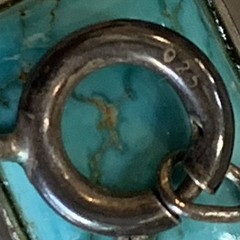 VTG Southwest Turquoise Necklace Sterling Silver Old Pawn Victorian 925 18” WOW
