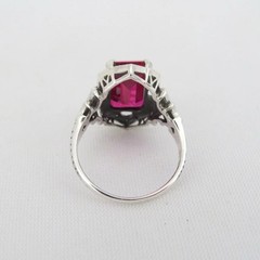 Vintage Victorian Style Ruby Gorgeous Estate Ring 935 Silver Antique Jewelry