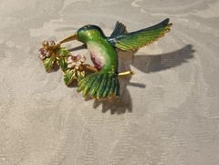 NEW Retired Vintage Joan Rivers Pin Brooch Flights of Fantasy Hummingbird Enamel