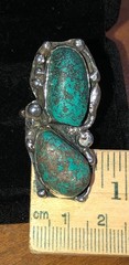 Native American Turquoise Sterling Silver Ring Old Pawn Antique Navajo 7.5