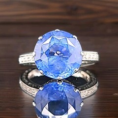 7.50ct.Platinum Vintage Filigree Engagement Ring Natural Blue Sapphire Round Cut