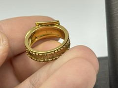 Vintage 18k Gold Studded Belt Buckle Ring Band