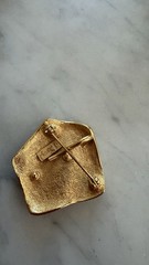 Yves Saint Laurent Gold Brooch Pin Vintage