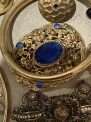 VTG Gold Plated Jewelry Lot Scrap 1/2 Lb Non Magnetic Victorian Rhinestone Grams