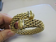 Stunning Italian Flex Bangle Bracelet 18k Gold 77.8 Grams One Size fits all