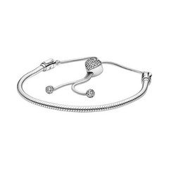 New Authentic Pandora Pave Heart Sliding Bracelet