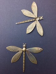 34593 Brass Oxidized Large Dragonfly Jewelry Finding
