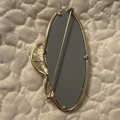 Vintage AJC Art Deco Lady Woman In Mirror Brushed Gold Tone Signed