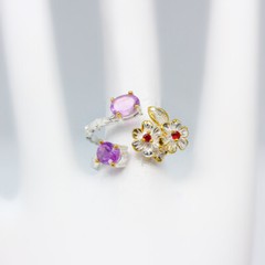 Jewellery Natural Amethyst Silver 925 Sterling Ring /RVS120