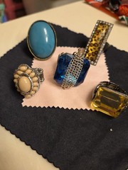 Fashion Rings Lot of 5 Multicolor Mixed Styles Metal Glass Plastic for Women