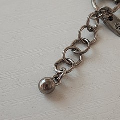 GS Signed Vintage Multi Strand Chain Bracelet Pendant Silver Tone 9″ Rhinestones