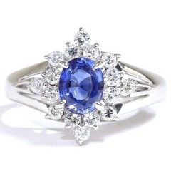 Sapphire Ring Platinum Japanese Vintage Estate Jewelry JEM00084