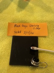 Vintage Black Onyx Sterling Silver Drop Earrings With French Wire Secure Closure