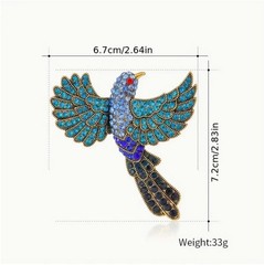 Crystal Flying Blue Bird Brooch