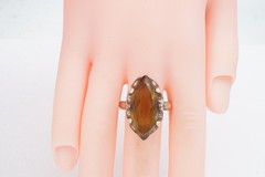 Vintage Mexico Sterling Silver 925 Smoky Quartz Ring Size 8