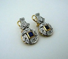 Art Deco Style Lab Created Diamond Anniversary 14K Yellow Gold Finish Earrings