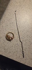 Vintage Watermelon AB Rhinestone Wreath Brooch Bracelet Set Mid Century Costume