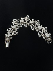Vtg Juliana D&E Smoky Gray Aurora Borealis AB Rhinestone Silver Tone Bracelet