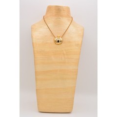 Medici Vintage Apple Pendant Necklace Gold Tone Signed Bin6A