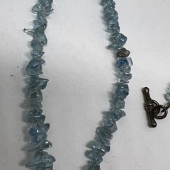 Vintage 2 Strand Blue Gemstone 19”-20” Necklace with 925 Silver Clasp