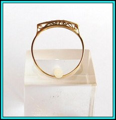18K Yellow Gold Vintage ANTIQUE RING with Diamonds & Sapphires – Size 8½