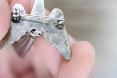 OLD PAWN INDIAN CAST BIRD DANGLES MOVES STERLING SILVER 925 BROOCH PIN