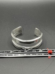 Vintage Sterling Silver Cuff Bracelet RSW Marked Heavy 61.59g Modernist