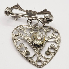 10 Heart Brooch Pins Various Materials Vintage 1980s to 1990s Colorful Whimsical