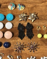 Vintage Clip On Earrings Lot of 31 Pairs