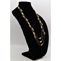 Casual Corner Vintage Necklace Collar Triple Chain Shimmer Enamel Signed Bin7B