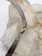 Italian Sterling Silver Wide Herringbone Necklace 18” 5.65mm 925 KC Italy 10.45g