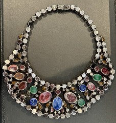 RARE JULIANA DELIZZA & ELSTER BOOK Bib Bracelet PIECE Rhinestone Parure Set Read