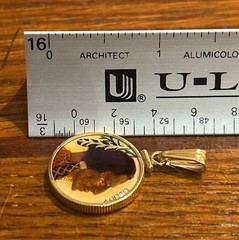 Unisex Unbranded Gold and Brown Buffalo Nickel Coin 1936 Pendant