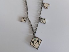 Vintage Rare Tokidoki Necklace Long Chain Charms Double Sided Print