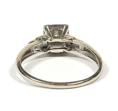 Vintage Crosby .05 Carat Diamond 14k White Gold Engagement Ring Size 8