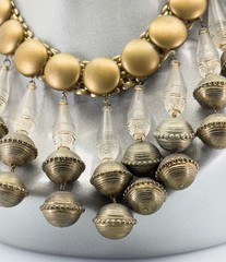 Vtg 1950s 50s EGYPTIAN Revival LUCITE & Metal Bib STATEMENT Necklace MASSIVE!