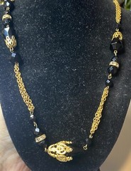 2.475 Vintage luxury set, necklace, bracelet, gold tone, cut glass inserts
